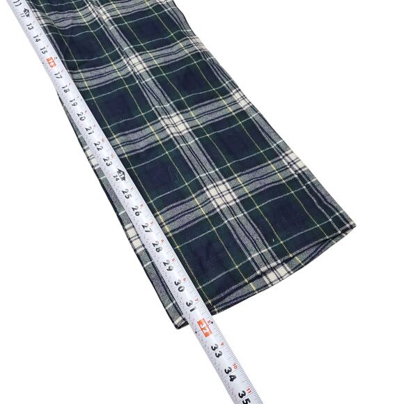 L.L. Bean Vintage Flared Plaid Pants Green Wool - Womens Size 12 - Picture 5 of 6